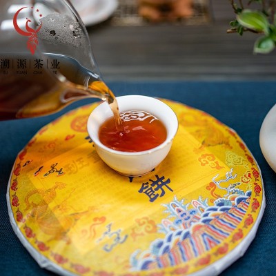 班章龙饼 357g茶饼 崇源堂普洱熟茶云南古树陈年熟普七子饼茶批发图4