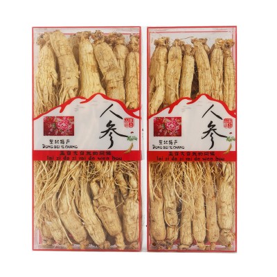 500g装批发吉林长白山干人参礼盒装 整枝白参全须东北特产生晒参图5