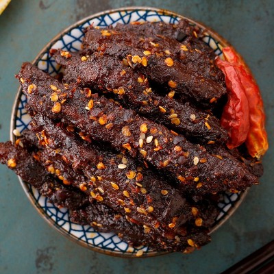 科尔沁麻辣牛肉干105g休闲食品川味美食厂家批发川香牛肉麻辣食品图3