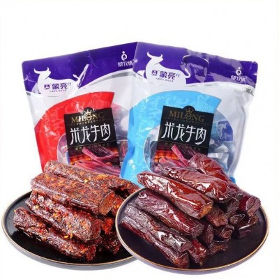 蒙亮内蒙古牛肉干手撕风干休闲小吃零食458g米龙风干牛肉代发