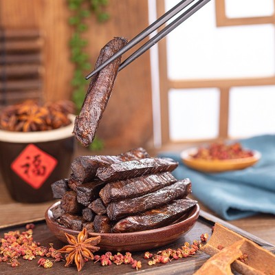内蒙古风干手撕熟食真空健身零食牛肉干500g小包装香辣黄牛肉干图2
