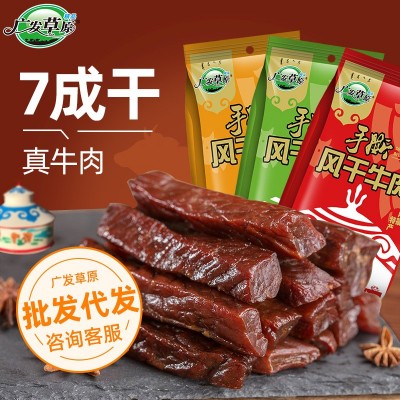 广发草原牛肉干250g批发内蒙古风干牛肉独立小包装手撕牛肉干零食