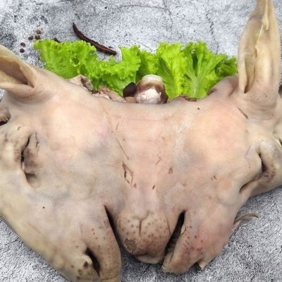 内蒙古散养羊脸肉无骨羊头肉带舌头整只羊头羊脸冰冻熟羊蹄图3