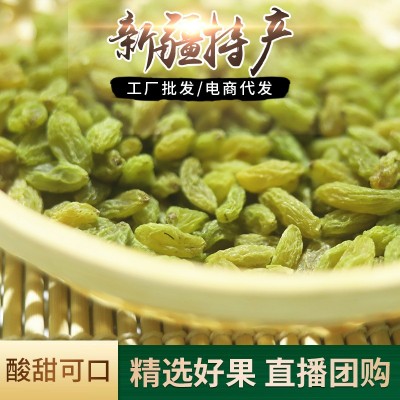 新疆绿提子葡萄干特级大量批发散装零食烘焙商用大颗粒无核提子干图2
