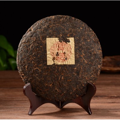 普洱茶熟茶357克布朗山宫廷云南七子饼茶原产地勐海县直发黑茶饼图2
