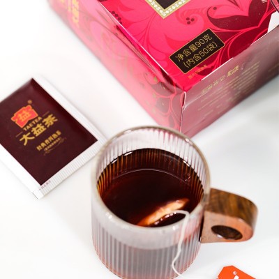 大益经典普洱熟茶50袋/盒 共90g小袋茶袋泡茶一次性茶包 年份随机图3