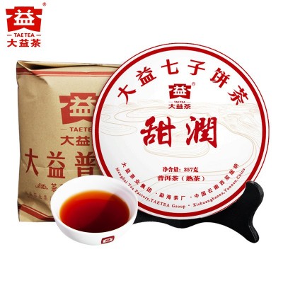 大益普洱茶熟茶甜润2201批357g 云南勐海七子饼茶叶图4