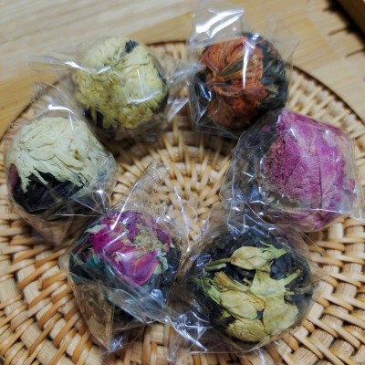 龙珠普洱茶龙珠调味花茶重瓣玫瑰白菊黄菊牡丹茉莉花茶沱批发图4