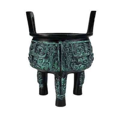 圆鼎三足鼎仿古青铜器办公室摆件兽面纹鼎铜香炉开业礼品厂家直销图5