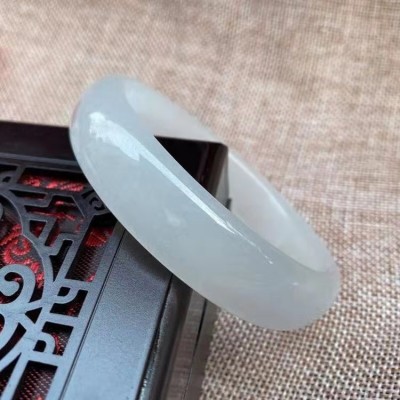 天然A货阿富汗冰玉玉镯水墨灰冰男女式手镯批发地毯直播货源图3