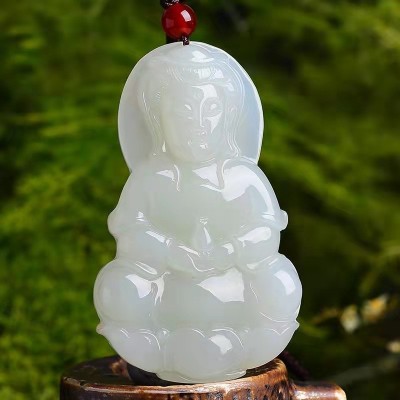 批发玉器阿富汗白玉观音吊坠 批发白玉观音佛挂件玉器图3
