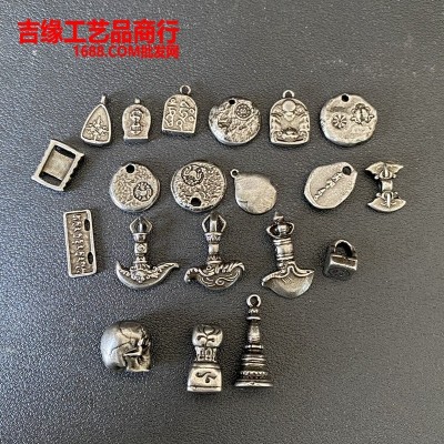 袖珍迷你版藏式铁吊坠金刚杵小挂件藏传佛牌手链吊牌小印章图2