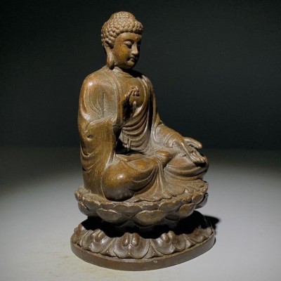 释迦摩尼佛像摆件古玩收藏复古家居装饰摆件如来小佛桌面摆件图2