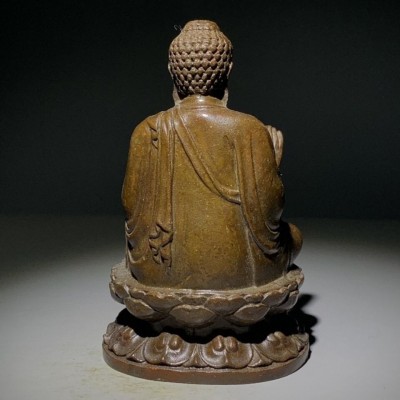 释迦摩尼佛像摆件古玩收藏复古家居装饰摆件如来小佛桌面摆件图3