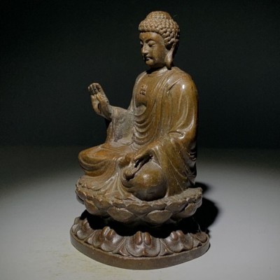 释迦摩尼佛像摆件古玩收藏复古家居装饰摆件如来小佛桌面摆件图4