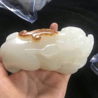南阳玉器阿富汗玉貔貅手把件热销雕刻工艺品摆件玉石貔貅厂家批发图2