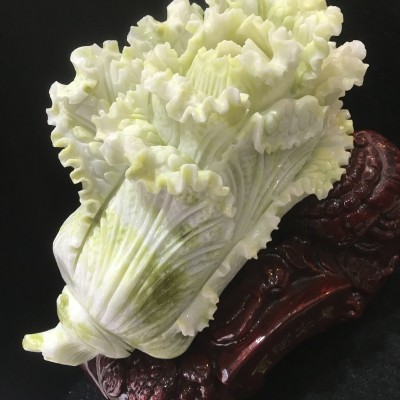 玉石雕刻摆件玉白菜家居开业礼品蓝田玉白菜玉器创意白菜玉工艺品图4