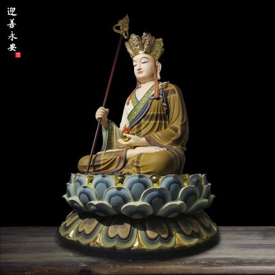 树脂彩绘地藏王菩萨玻璃钢木雕大漆胎脱佛像佛堂摆件迎善永安工艺图2
