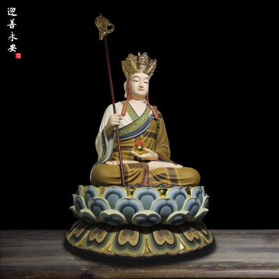 树脂彩绘地藏王菩萨玻璃钢木雕大漆胎脱佛像佛堂摆件迎善永安工艺图3